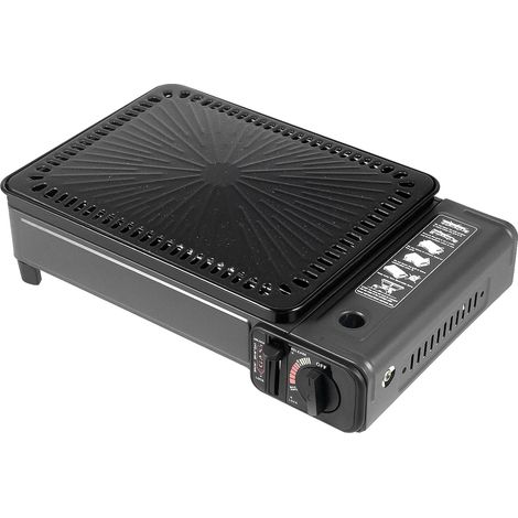 Gril de camping, contrôle de feu réglable, design portable, noir (1/2)