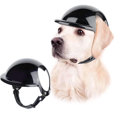 EASYCOMFORT Casque pour chien pour petits et grands chiens, casque de moto pour chien avec trous d'oreille et sangles réglables, diamètre 12,5 cm (1/4)