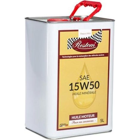 Restom - Huile Moteur pour Véhicules Anciens - Multigrade 15W50 - 5L