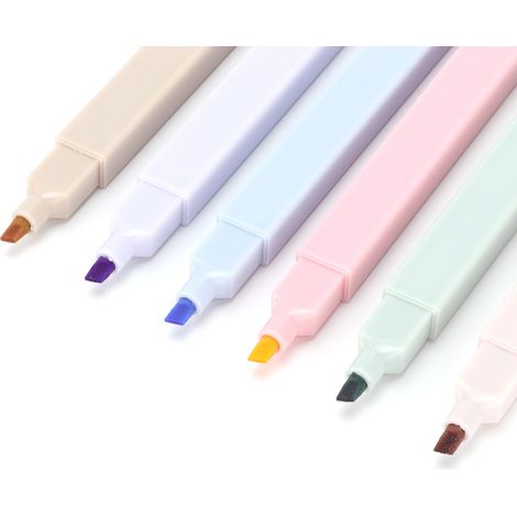 6pcs Highlighter Pen Student Eye Protection Marking Key Macaron Marker for Graffiti Hand Account MarkSweet Series (1/5)