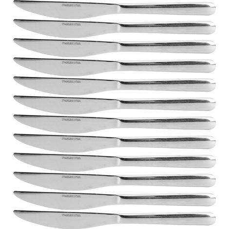 Ensemble de 12 couverts en acier inoxydable pour restaurant hôtelier, couteau à steak inclus (1/5)