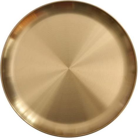 Acier Inoxydable Bijoux Plateau de Service Plateau de Or Décorative Rangement Plateau Plateau de Service Rond Doré en 30cm (1/4)