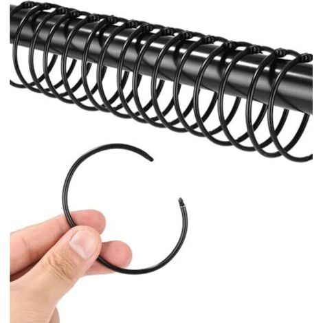 50-mm-Metall-Vorhangringe – 42er-Packung, schwarz, für Standard- und Duschvorhangstangen