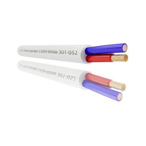 Câble haut-parleur RS PRO 1 paire , 1,5 mm², gaine Blanc ( Prix pour Bobine de 100 )
