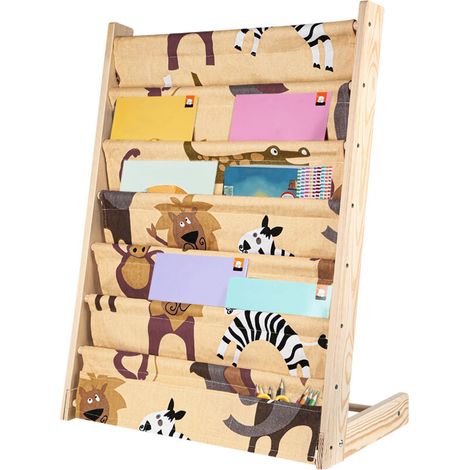 Bibliothèque Étagère à Livres pour Enfants Porte-revues 4 Compartiments,60x29x78cm (1/5)
