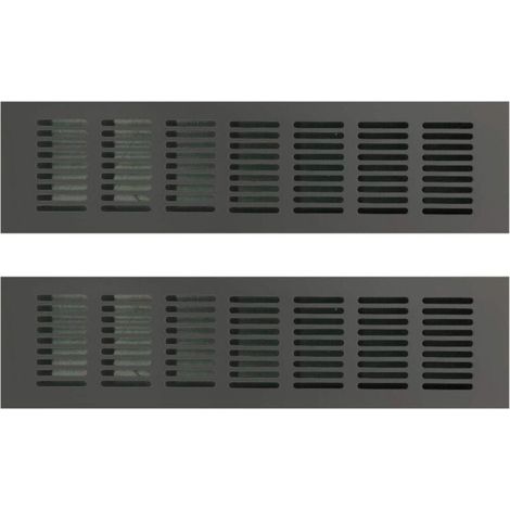 Rechteckiges Lüftungsgitter, Lüftungsgitter, rechteckiges Lüftungsgitter, rechteckiges Lüftungsgitter für optimale Belüftung 80 × 250 mm 2 Stück (schwarz)