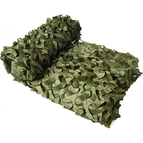 Filet de camouflage de protection solaire - idéal pour décorer des lieux, des auvents, des voitures, etc. - 1 pièce, vert uni / 2 x 2 mètres (1/5)