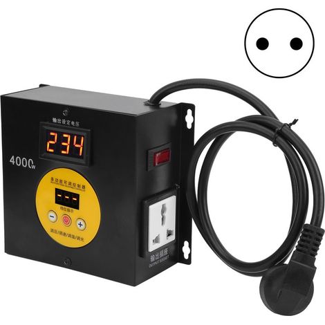 Régulateur de tension électrique à affichage numérique, interrupteur de contrôle de vitesse de moteur haute puissance 4000WEU, prise AC220V (1/5)