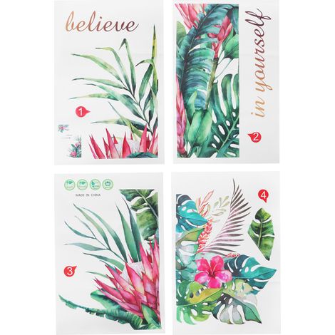 Autocollants muraux à motif de fleurs et de plantes, sparadrap auto-adhésifs pour décoration de salon et de chambre à coucher (1/5)