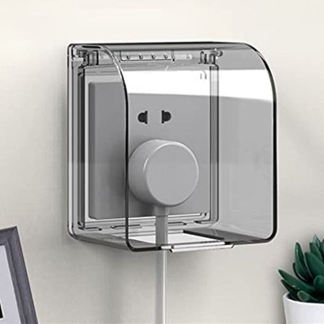 GROOFOO Protection de Prise Etanche 86 Type 12,2 × 10,8 × 7,3 cm Prise étanche Couvercle de prise étanche pour salle de bains et cuisines (1/5)