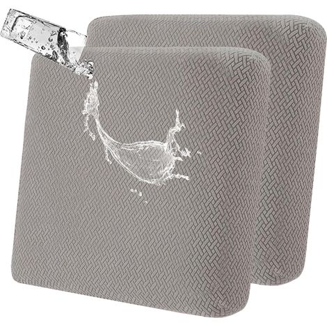 Lot de 2(Brun grisâtre)Housses de Coussin de Siège de Canapé Extensible Antidérapant: Housse de Canapé 2 Places Imperméable, Polyester, Coussin de Siège d'Extérieur, Protection de Meuble Amicale pour 