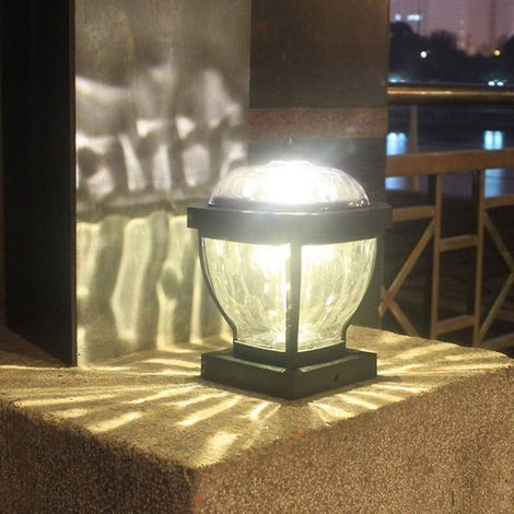 Lampe solaire à 2 LED pour poteau, jardin extérieur, étanche, pour clôture, terrasse, patio, clôture, passage (lumière chaude) (1/5)