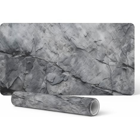 Alfombrilla de escritorio de vinilo con elegante estampado texturizado de roca, 100x50 cm.