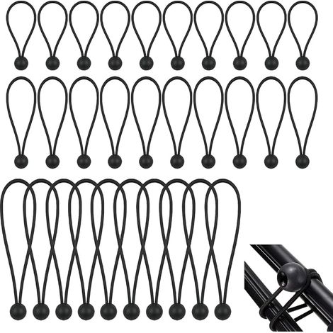 Lot de 30 Tendeurs Élastiques avec Boule en Caoutchouc - Lot de Cordes Sandow de 10/15/20 cm - Accessoire pour Fixation Intérieure et Extérieure (1/5)