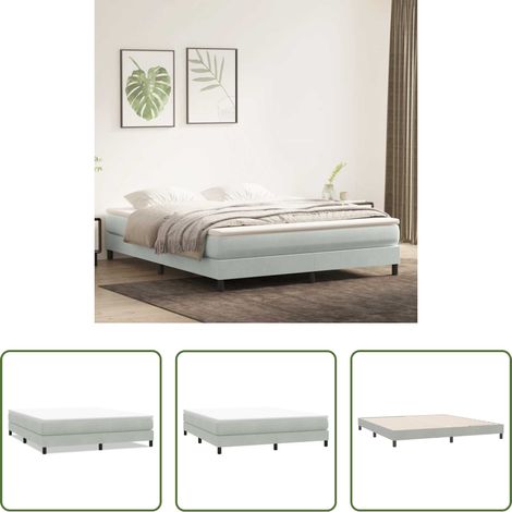 Samt - Boxspringbett ohne Matratze Hellgrau 180x220 cm Samt (1/5)
