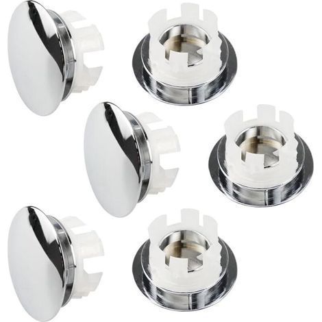 6 Pièces Bouchons de Trop-Plein pour Évier – Anneaux de Débordement et Caches de Trou pour Lavabo de Salle de Bain ou Cuisine (1/5)