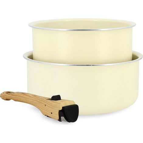 Set 2 casseroles en aluminium recyclé avec poignée, COLORAMA