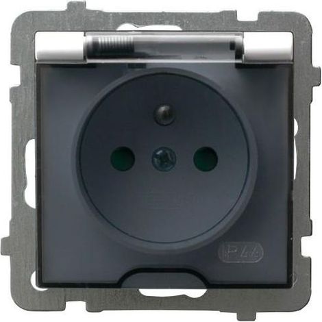 Presa AS resistente agli spruzzi d'acqua con/con IP44 con otturatori, copertura trasparente, bianca GPH-1GZP/m/00/d