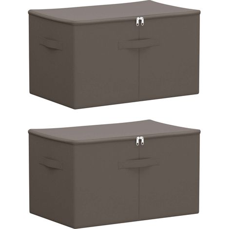 Storage Box 2 pcs Grey 55 x 35 x 32 cm Non-woven fabric vidaXL