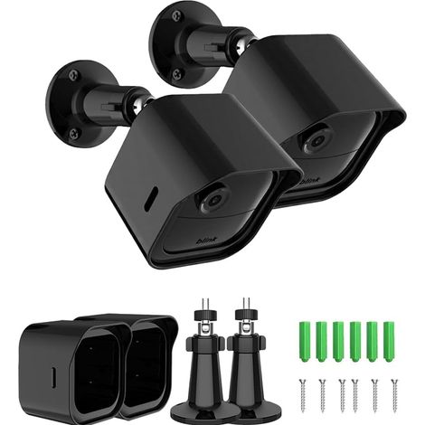 Lot de 2 Supports Muraux pour Caméra de Surveillance - Fixation Réglable 360°, Boîtier de Protection Étanche (1/5)