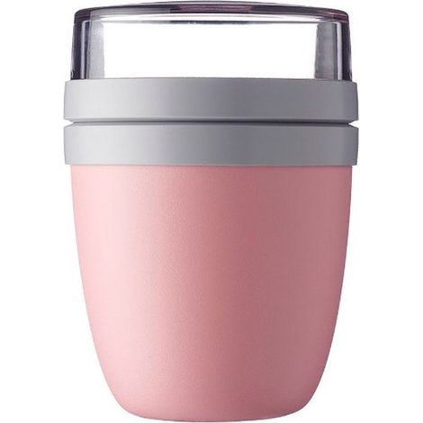 Boîte repas Ellipse – Pot à yaourt et bol à muesli pratique – Compartiments séparés pour yaourt et céréales – Compatible congélateur, micro-ondes et lave-vaisselle – 500 ml + 200 ml – Rose (1/5)