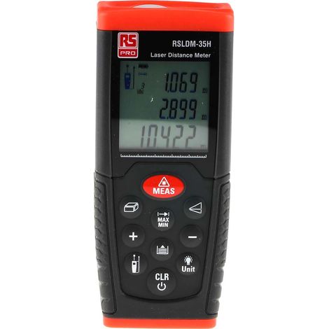 Télémètre laser RS PRO RSLDM-35H d'une portée de 0,05 35m ±1,5 mm Impérial, Métrique ( Prix pour 1 )
