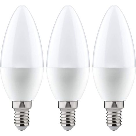 Ampoule pointue, culot E14, lumière blanc chaud 7W, adaptée aux suspensions, paquet de 3 (1/4)
