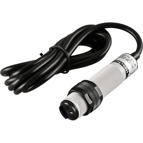 Commutateur de proximité photoélectrique infrarouge M18, type de réflexion diffuse, E3F-DS100P2, distance de détection 10-100 cm, 10-30 VDC 200 mA, PNP normalement fermé (NC), 3 fils (1/5)