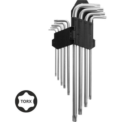 Juego de llaves Torx largas Awtools, T10-T50, 9 piezas, ideal para trabajos de precisión, diseño duradero, perfecto para reparaciones, mantenimiento y proyectos de bricolaje.
