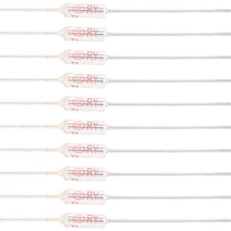 10 Pièces Fusible Thermique 10A 250V 72℃, Coupure de Fusible Thermique de Coque Métallique, Fusible de Température TF 72-250℃ protéger le circuit contre les dommages-72°C