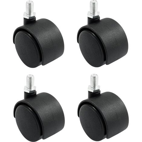 pivotantes en nylon noir de 1 5 pouce tige filetée M8 paquet