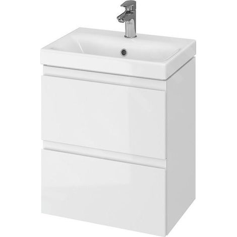 Cersanit Moduo - Meuble-lavabo, 57x50x35cm, 2 tiroirs, blanc S929-006 (1/2)