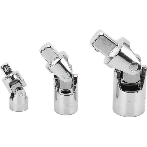 Ensemble de 3 adaptateurs de douilles à joint universel rotatif pour perceuse électrique et clé à cliquet 1/4 po, 3/8 po et 1/2 po (1/4)