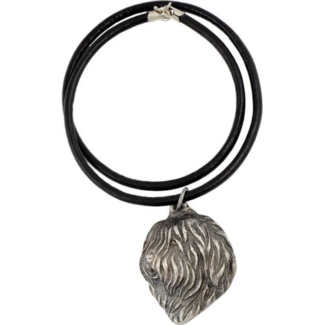 Pastore polacco di pianura, PON - collana con ciondolo placcato in argento per gli amanti dei cani, gioiello unico di Art-Dog (1/5)