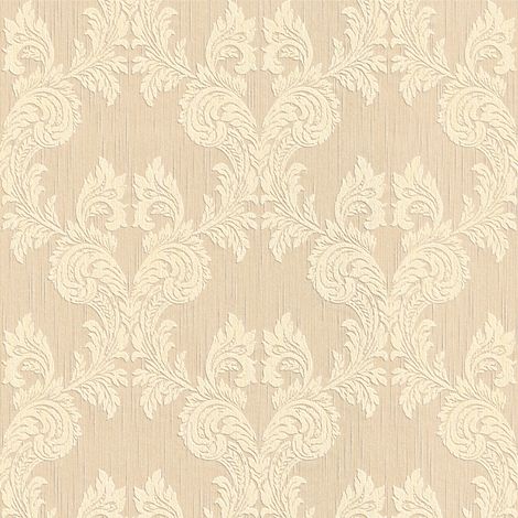 BRICOFLOR Papier peint baroque Tapisserie baroque Papier peint intissé Beige / crème Jaune - 10,05 x 0,53 m (1/5)