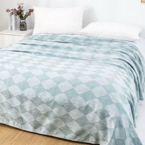 Couverture rafraîchissante - 110x120 cm - Couverture rafraîchissante - Couverture d'été - Double face - Fibres de bambou - Couette d'été fine - Couverture auto-rafraîchissante - F (1/4)