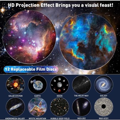 Planetarium Star Projector, 12 Film Discs Galaxy Projector, Neon ...