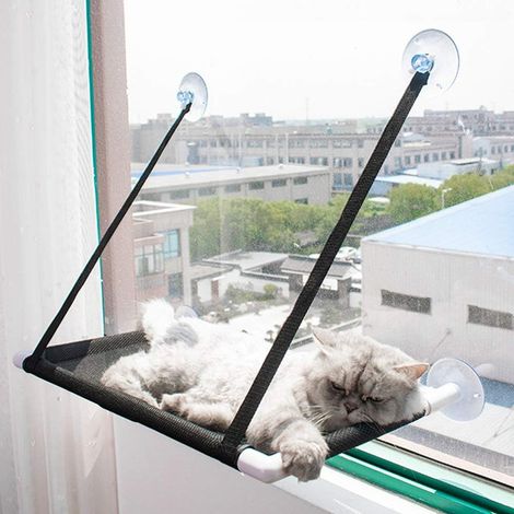 Cat hammock window seat cat window lounger cat bed durable stable window seat sunbathing window seat for cats up to 10 kg strong suction cups window cat bed (1/5)