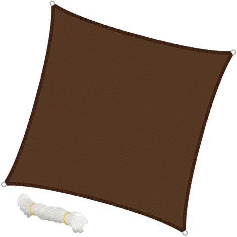TENDA A VELA QUADRATA 5X5M MARRONE IN POLESTERE RI (1/2)