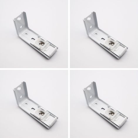 Supports de fixation pour tringles à rideaux en stock, supports à double usage pour montage supérieur et latéral, rail droit de 20 mm, supports en fer à double usage. (1/5)