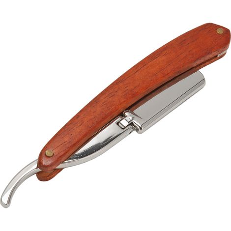 Tondeuse à barbe manuelle pliable pour homme, coupe-cheveux droite rétractable, manche en bois, coiffeur professionnel, rasoir de précision sans fil (1/5)