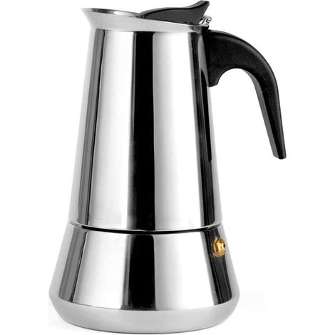 Cafetière Italienne - 12 Tasses - Acier Inoxydable - Compatible Gaz Vitrocéramique Induction - 1 Pièce