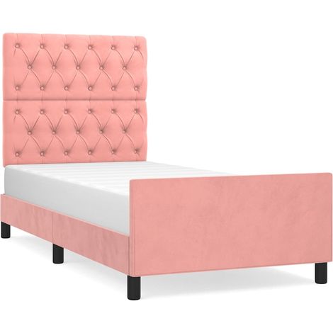 Maison Exclusive - Giroletto con Testiera Rosa 80x200 cm in Velluto (1/5)