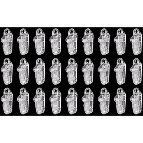 50 Pièces Clips de Bâche, Auvent Clip, Tente en Plastique pour Camping Canopy Clips de Bâche Auvents,Transparent (1/5)