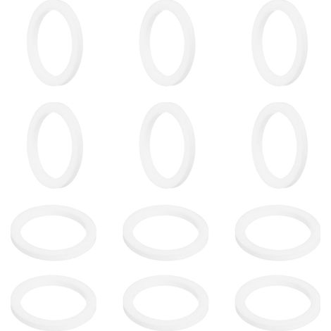 Rondelle PTFE 12Pcs 39mm OD 30mm ID 3mm Épais Rondelles Plates Joint d'Étanchéité Annulaire pour Robinet, Tuyau, Boulon, Machinerie, Blanc (1/5)