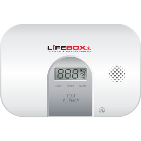 Detecteur de Monoxyde de Carbone NF avec ecran digital - LIFEBOX (1/3)