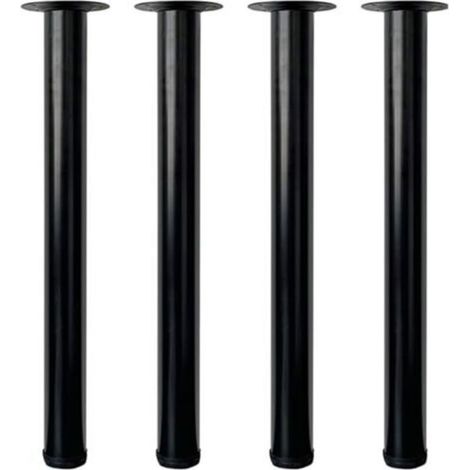 Pieds de Table Réglables 50 cm, Lot de 4 Pieds de Meubles Métal Noir Ø50mm, Support en Acier pour Table Basse (1/5)