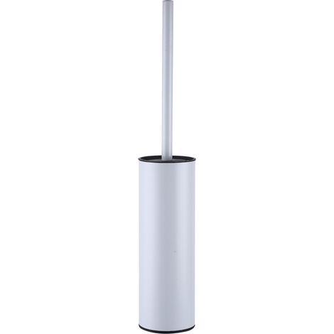 Brosse Toilettes WC métallique autoportante,pour Le Nettoyage en Profondeur de Bain, Anti-Goutte et Anti-Obstruction (Blanc) (1/5)