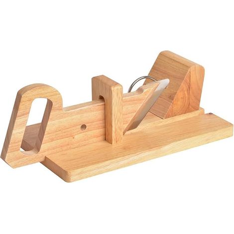 Sausage slicer Natural beech wood and stainless steel blade Precise and fine cutting Optimal safety Practical and durable 28 x 16 x 12 cm (1/5)