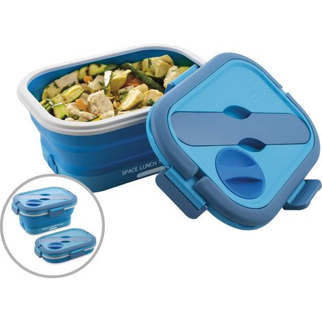 Space Lunch to go chauffe-plat électrique pliable gain de place, 35 Watts, bleu/blanc (1/5)